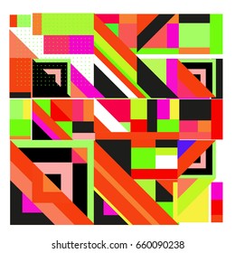 Trendy geometric elements memphis greeting cards design. Retro style texture, pattern and elements. Modern abstract design poster and cover template