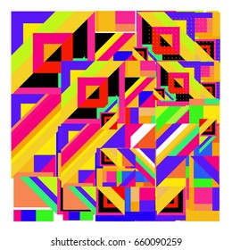 Trendy geometric elements memphis greeting cards design. Retro style texture, pattern and elements. Modern abstract design poster and cover template