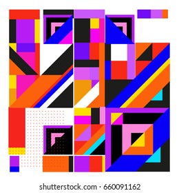 Trendy geometric elements memphis greeting cards design. Retro style texture, pattern and elements. Modern abstract design poster and cover template