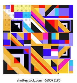 Trendy geometric elements memphis greeting cards design. Retro style texture, pattern and elements. Modern abstract design poster and cover template