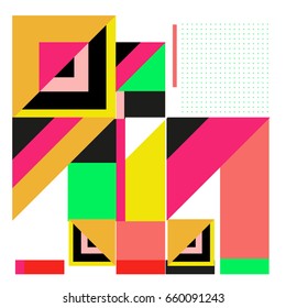 Trendy geometric elements memphis greeting cards design. Retro style texture, pattern and elements. Modern abstract design poster and cover template