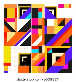 Trendy geometric elements memphis greeting cards design. Retro style texture, pattern and elements. Modern abstract design poster and cover template