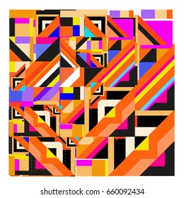 Trendy geometric elements memphis greeting cards design. Retro style texture, pattern and elements. Modern abstract design poster and cover template