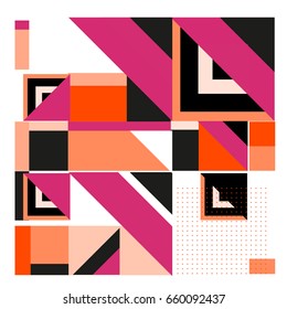 Trendy geometric elements memphis greeting cards design. Retro style texture, pattern and elements. Modern abstract design poster and cover template