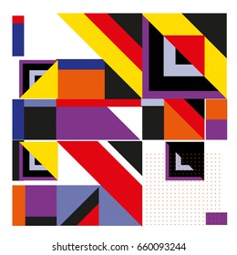 Trendy geometric elements memphis greeting cards design. Retro style texture, pattern and elements. Modern abstract design poster and cover template