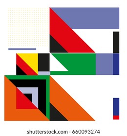 Trendy geometric elements memphis greeting cards design. Retro style texture, pattern and elements. Modern abstract design poster and cover template