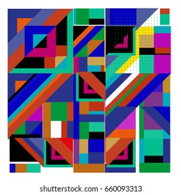 Trendy geometric elements memphis greeting cards design. Retro style texture, pattern and elements. Modern abstract design poster and cover template