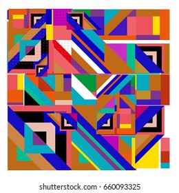 Trendy geometric elements memphis greeting cards design. Retro style texture, pattern and elements. Modern abstract design poster and cover template