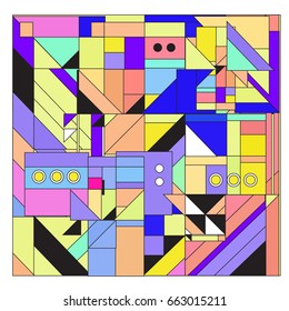 Trendy geometric elements memphis greeting cards design. Retro style texture, pattern and elements. Modern abstract design poster and cover template