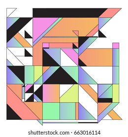 Trendy geometric elements memphis greeting cards design. Retro style texture, pattern and elements. Modern abstract design poster and cover template