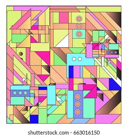 Trendy geometric elements memphis greeting cards design. Retro style texture, pattern and elements. Modern abstract design poster and cover template