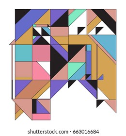 Trendy geometric elements memphis greeting cards design. Retro style texture, pattern and elements. Modern abstract design poster and cover template