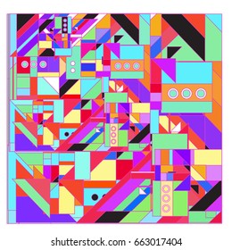Trendy geometric elements memphis greeting cards design. Retro style texture, pattern and elements. Modern abstract design poster and cover template