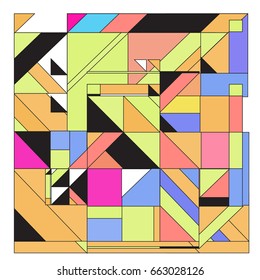 Trendy geometric elements memphis greeting cards design. Retro style texture, pattern and elements. Modern abstract design poster and cover template