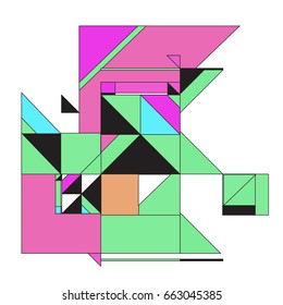 Trendy geometric elements memphis greeting cards design. Retro style texture, pattern and elements. Modern abstract design poster and cover template