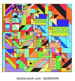 Trendy geometric elements memphis greeting cards design. Retro style texture, pattern and elements. Modern abstract design poster and cover template