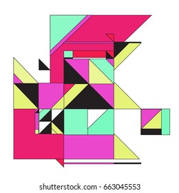 Trendy geometric elements memphis greeting cards design. Retro style texture, pattern and elements. Modern abstract design poster and cover template