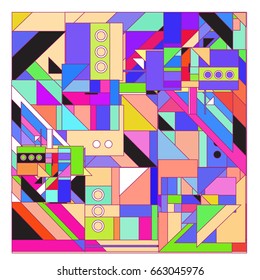 Trendy geometric elements memphis greeting cards design. Retro style texture, pattern and elements. Modern abstract design poster and cover template