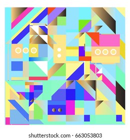 Trendy geometric elements memphis greeting cards design. Retro style texture, pattern and elements. Modern abstract design poster and cover template