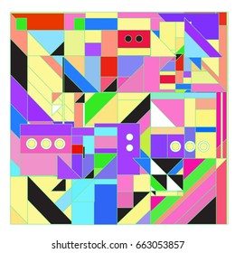 Trendy geometric elements memphis greeting cards design. Retro style texture, pattern and elements. Modern abstract design poster and cover template