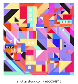 Trendy geometric elements memphis greeting cards design. Retro style texture, pattern and elements. Modern abstract design poster and cover template