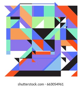 Trendy geometric elements memphis greeting cards design. Retro style texture, pattern and elements. Modern abstract design poster and cover template