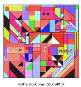Trendy geometric elements memphis greeting cards design. Retro style texture, pattern and elements. Modern abstract design poster and cover template