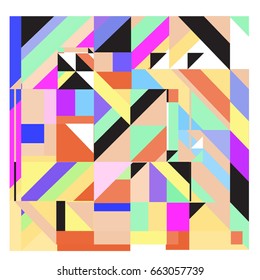 Trendy geometric elements memphis greeting cards design. Retro style texture, pattern and elements. Modern abstract design poster and cover template