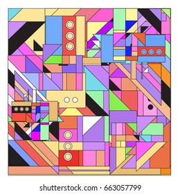 Trendy geometric elements memphis greeting cards design. Retro style texture, pattern and elements. Modern abstract design poster and cover template