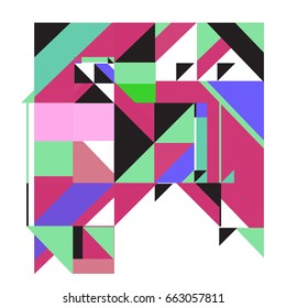 Trendy geometric elements memphis greeting cards design. Retro style texture, pattern and elements. Modern abstract design poster and cover template