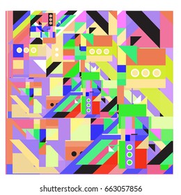 Trendy geometric elements memphis greeting cards design. Retro style texture, pattern and elements. Modern abstract design poster and cover template