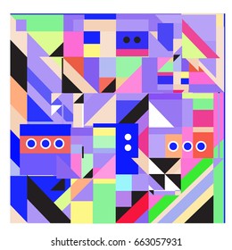 Trendy geometric elements memphis greeting cards design. Retro style texture, pattern and elements. Modern abstract design poster and cover template