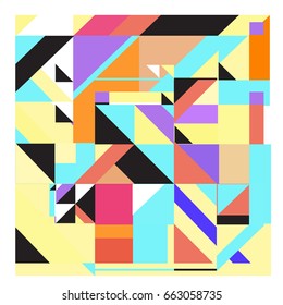 Trendy geometric elements memphis greeting cards design. Retro style texture, pattern and elements. Modern abstract design poster and cover template