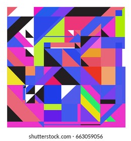 Trendy geometric elements memphis greeting cards design. Retro style texture, pattern and elements. Modern abstract design poster and cover template