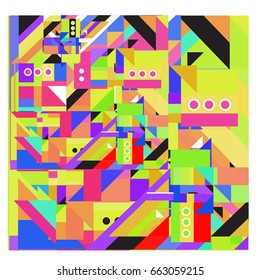 Trendy geometric elements memphis greeting cards design. Retro style texture, pattern and elements. Modern abstract design poster and cover template