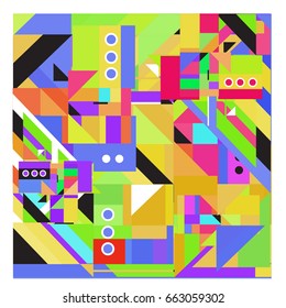 Trendy geometric elements memphis greeting cards design. Retro style texture, pattern and elements. Modern abstract design poster and cover template