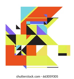Trendy geometric elements memphis greeting cards design. Retro style texture, pattern and elements. Modern abstract design poster and cover template