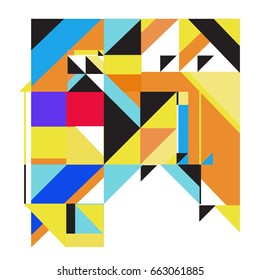 Trendy geometric elements memphis greeting cards design. Retro style texture, pattern and elements. Modern abstract design poster and cover template