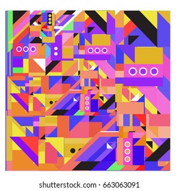 Trendy geometric elements memphis greeting cards design. Retro style texture, pattern and elements. Modern abstract design poster and cover template
