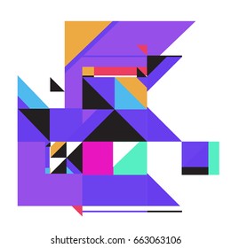 Trendy geometric elements memphis greeting cards design. Retro style texture, pattern and elements. Modern abstract design poster and cover template
