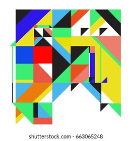 Trendy geometric elements memphis greeting cards design. Retro style texture, pattern and elements. Modern abstract design poster and cover template