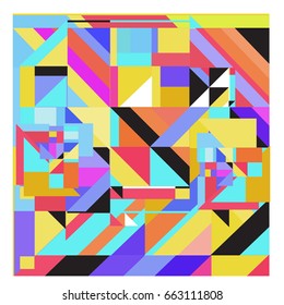 Trendy geometric elements memphis greeting cards design. Retro style texture, pattern and elements. Modern abstract design poster and cover template