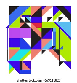 Trendy geometric elements memphis greeting cards design. Retro style texture, pattern and elements. Modern abstract design poster and cover template