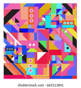 Trendy geometric elements memphis greeting cards design. Retro style texture, pattern and elements. Modern abstract design poster and cover template