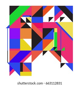 Trendy geometric elements memphis greeting cards design. Retro style texture, pattern and elements. Modern abstract design poster and cover template