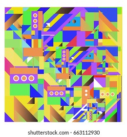 Trendy geometric elements memphis greeting cards design. Retro style texture, pattern and elements. Modern abstract design poster and cover template