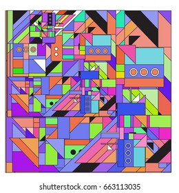 Trendy geometric elements memphis greeting cards design. Retro style texture, pattern and elements. Modern abstract design poster and cover template