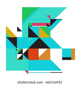 Trendy geometric elements memphis greeting cards design. Retro style texture, pattern and elements. Modern abstract design poster and cover template