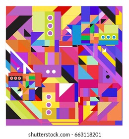 Trendy geometric elements memphis greeting cards design. Retro style texture, pattern and elements. Modern abstract design poster and cover template