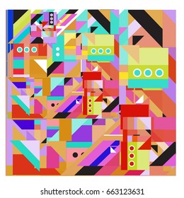 Trendy geometric elements memphis greeting cards design. Retro style texture, pattern and elements. Modern abstract design poster and cover template